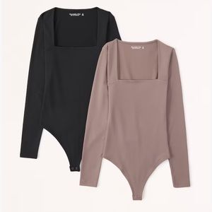 Abercrombie & Fitch 2-Pack Long-Sleeve Squareneck Bodysuits